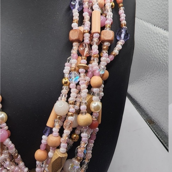 🔴SOLD🔴FIRM Joan Rivers Pink Multi-Strand Torsade Necklace lot#11 - Picture 6 of 7